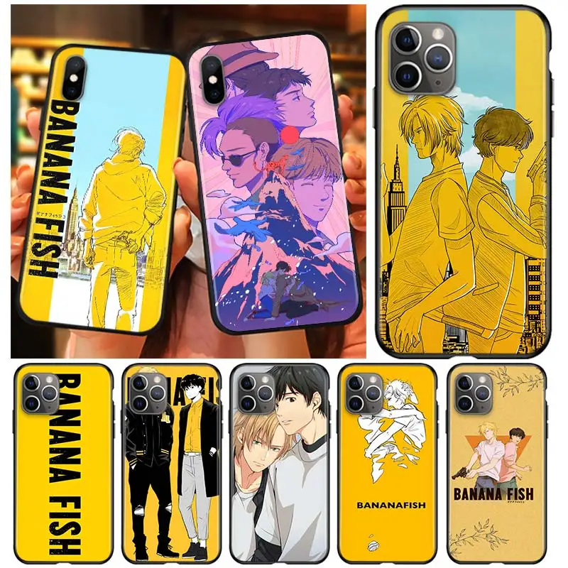

Anime Cartoon Banana Fish Black Soft Cover For Apple iPhone 13 12 11 SE XS XR X 7 8 6 5 S mini Plus Pro MAX 2020 Phone Case