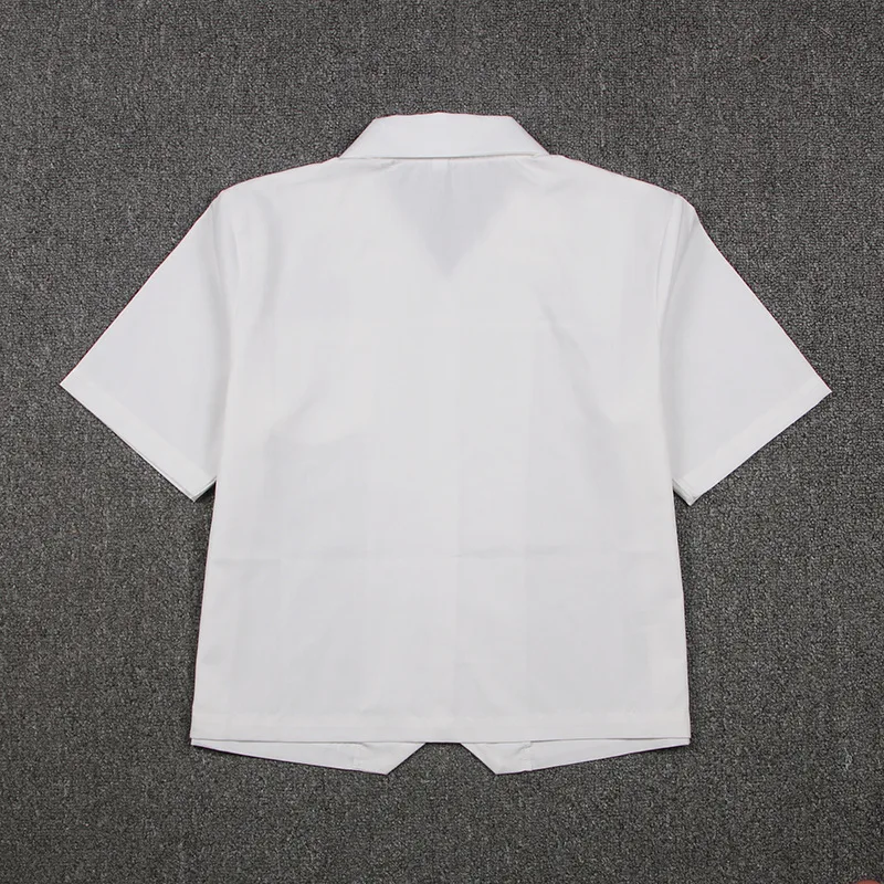 Japanese School Dress Tops Basic JK Uniform Pointed Collar Front Half Fold Shirt White Black Short Sleeve Girls Student | Тематическая