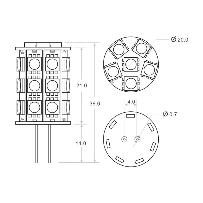 Морская Светодиодная лампа G4 27 светодиодов 5050SMD светодиодная в качестве