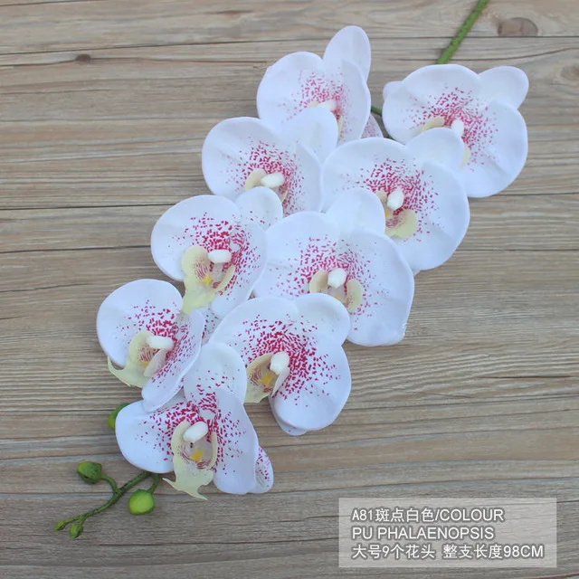 5 flowers 4 leaves 1 компл. Высокого качества орхидеи чувство руки цветок стол Цветочная композиция без вазы - Цвет: 5 flowers 4 leaves