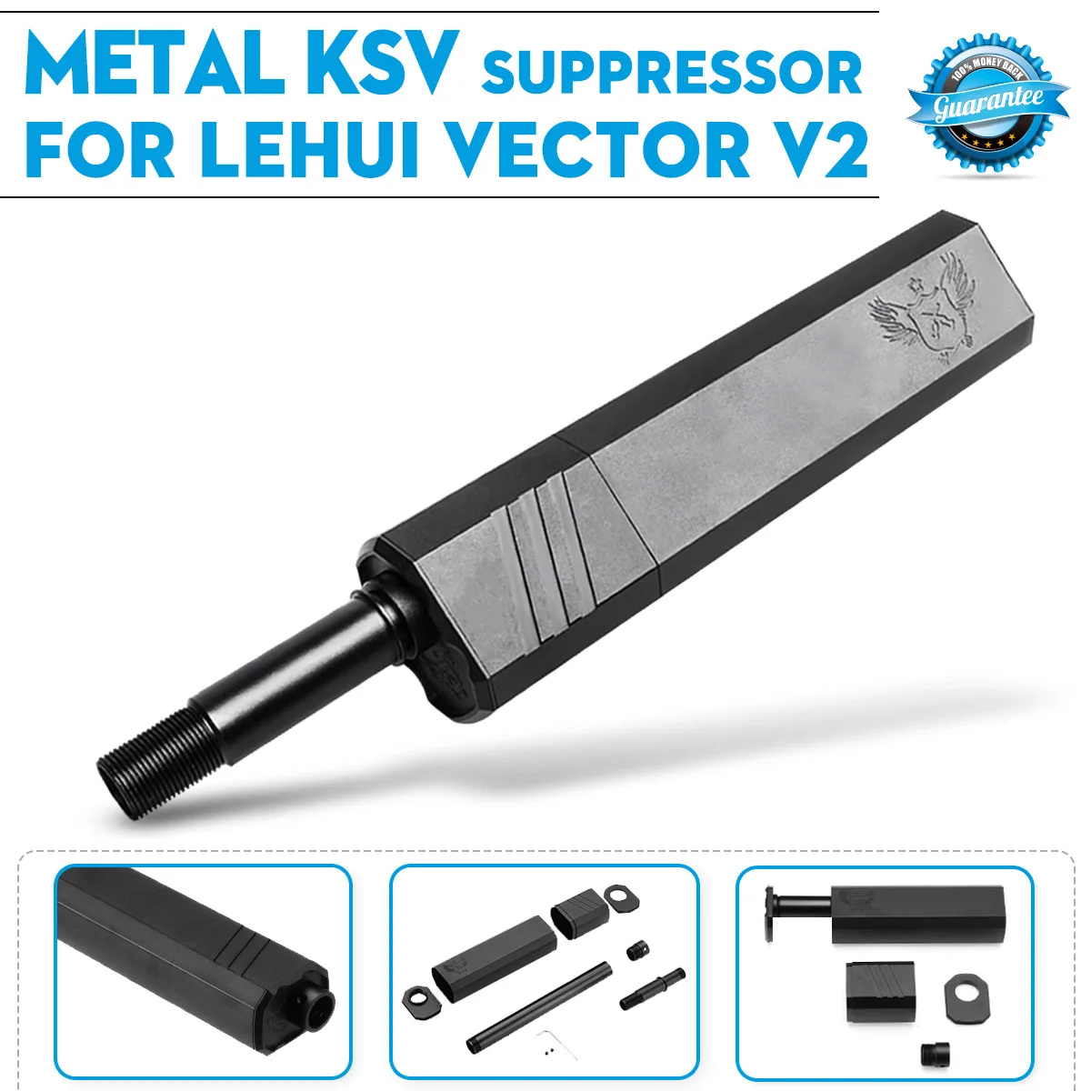 Металлический черный KSV Mock Suppressor для LeHui Vector V2 Сменные аксессуары для гелевых шариков