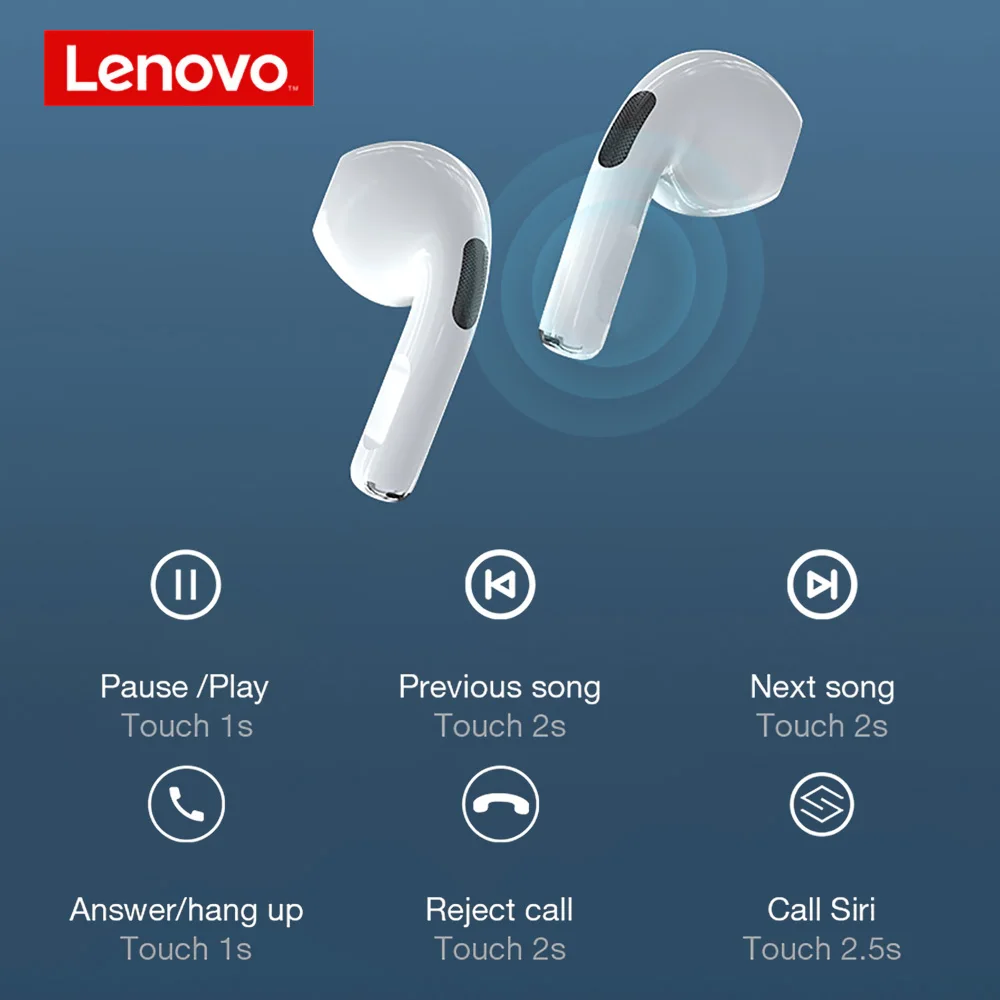 

Lenovo LivePods HT38 TWS Bluetooth Earphone Mini Wireless Earbuds with Mic for iPhone Xiaomi Sport Waterproof 9D Stere Headphone