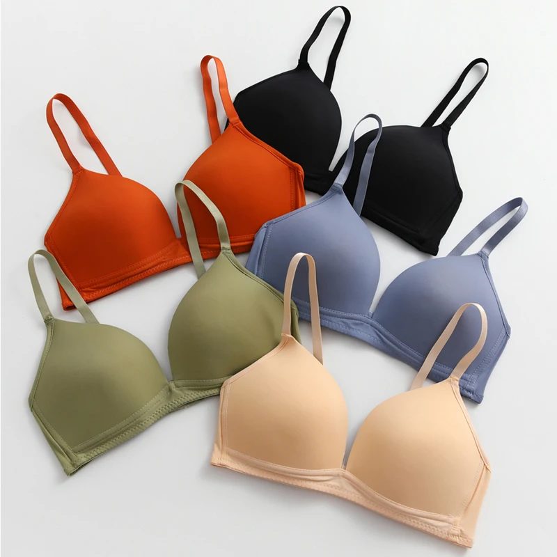 

Bra for Women Seamless Soft Wireless Lingerie Thin No Wire Brassiere A B Cup Underwear Sexy Bra Three Quarters 3/4 Cup Lingerie