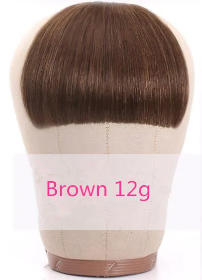 Brown 12g Halo Lady beauty, блонд, человеческие волосы, челка, на заколках, для наращивания, не Реми, на заколках, бахрома, волосы, тупой срез, челка, 613 блонд, аккуратный взрыв - Цвет: Brown 12g