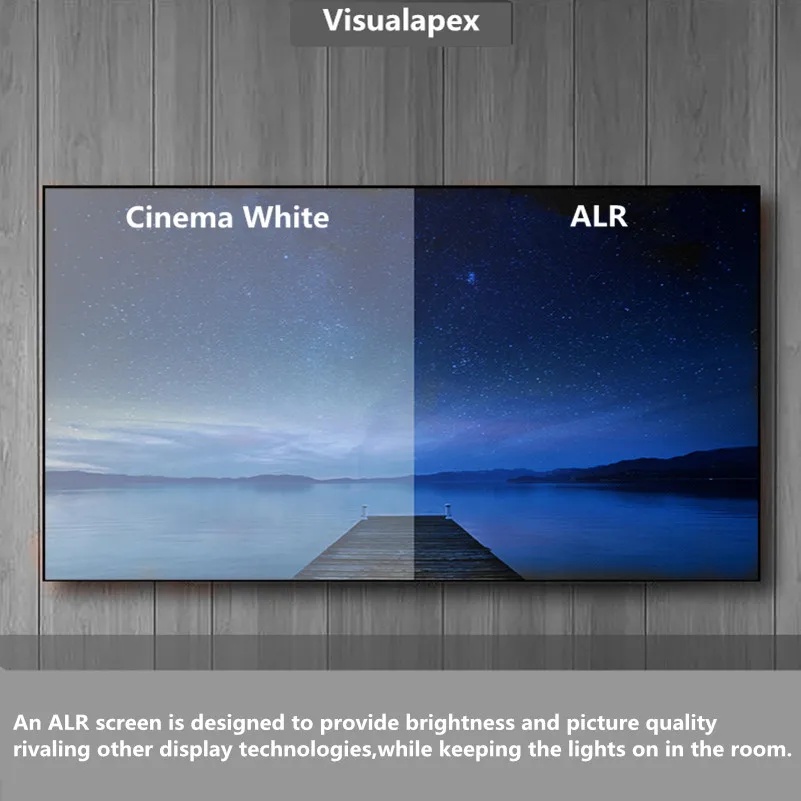 F2HALR Visualapex 16:9 HDTV 8K 4K 3D Натяжной длинный забросок окружающего света отклонение фиксированной рамки проекционный экран