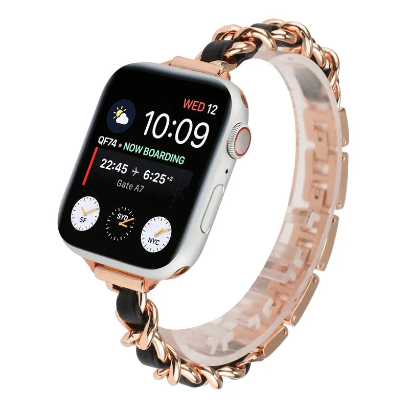 Women Alloy Band for Apple Watch 6 SE 40mm 44mm Slim Metal Link Bracelet Strap for iWatch Series 5/4/3/2 38mm 42mm