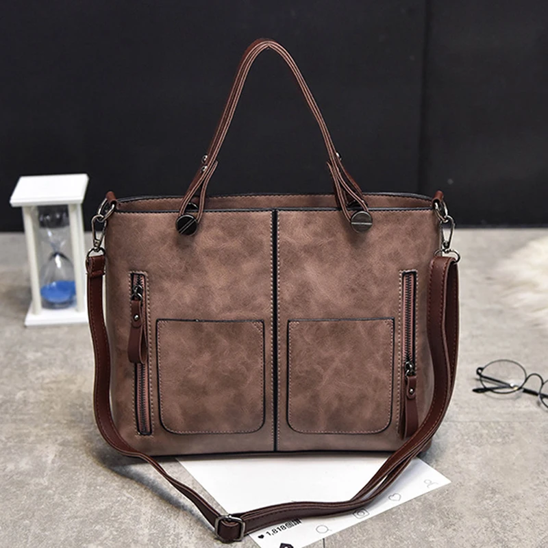 

Vintage Luxury Handbag Female Causal Totes Bag Leather Women Handbag Messenger Bag Clutch Handbags Winter Bolsa Feminina