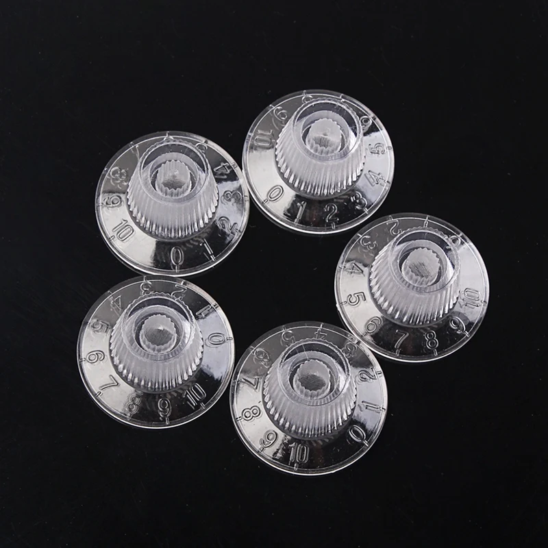 

5Pcs Guitar Knob Button Bell Shape Guitar Tone Volume Control Knobs for LP Guitar Parts Transparent White