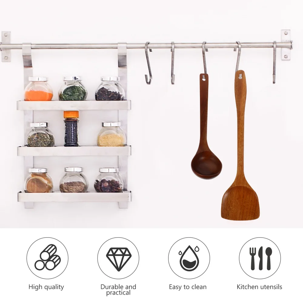 

1 Set 2pcs Wooden Cookware Spatula and Spoon Ladle Non-stick Cooking Utensils