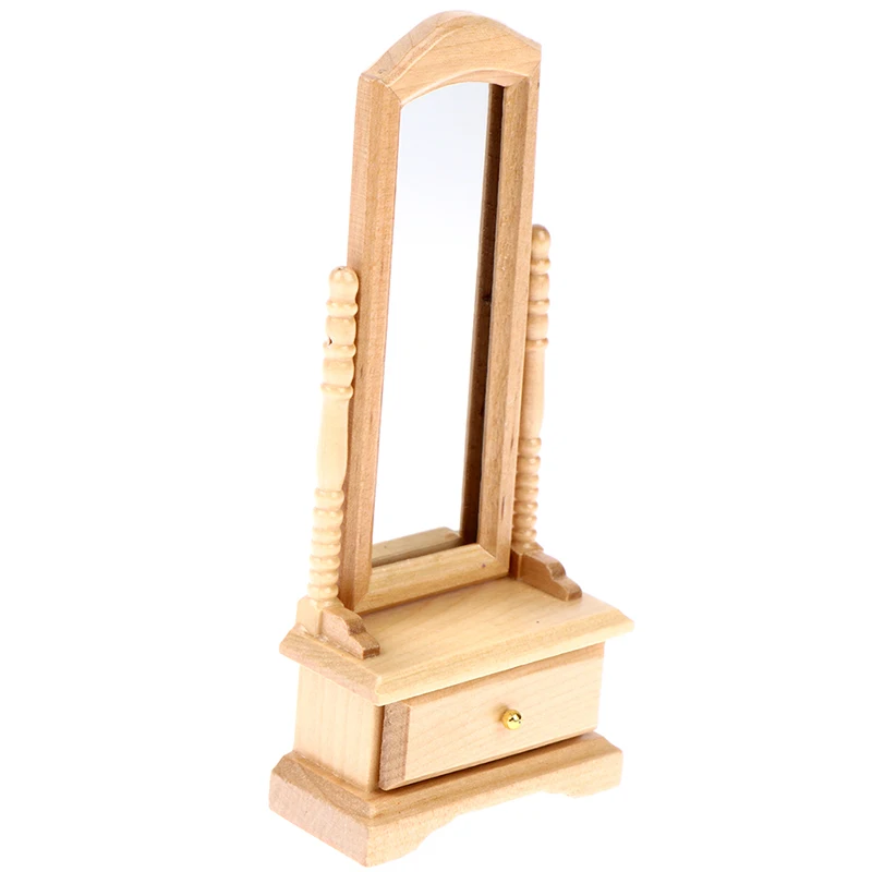 

1pcs 1:12 Mini Doll House Full-Length Dressing Mirror Model With Drawer Accessory Room Furniture Toy For Kids Gift