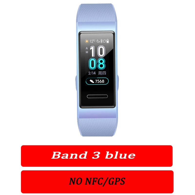 huawei Band 3 pro умный браслет 3 gps водонепроницаемый цветной сенсорный экран для сердечного ритма сна оснастка умный Браслет - Цвет: band 3 blue
