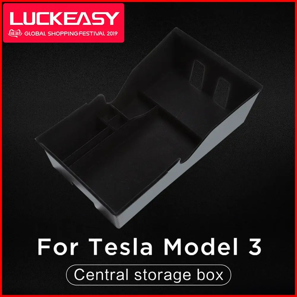 LUCKEASY Автомобильная Центральная коробка для хранения для Tesla модель 3- салонные аксессуары центральной консоли Организатор