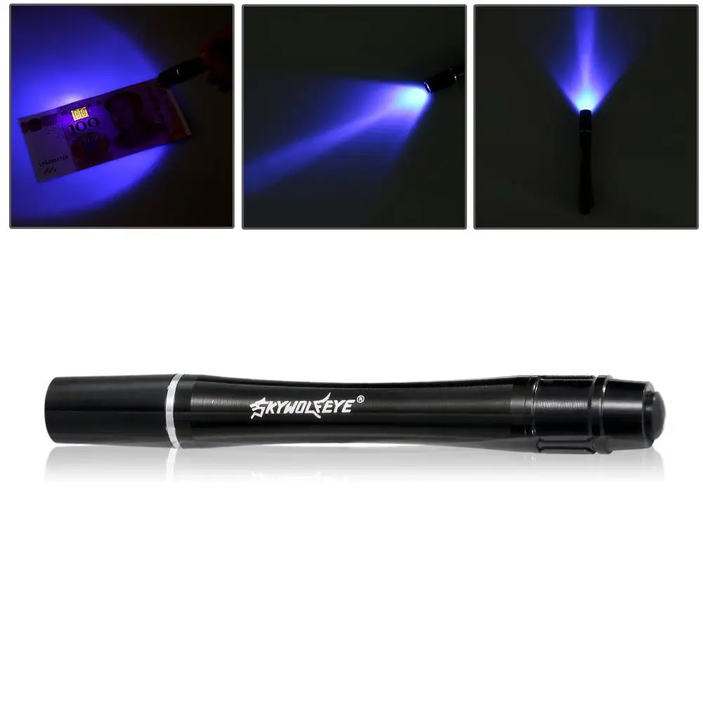 УФ светодиодный фонарик AAA батарея поддельные деньги безопасности Маркер