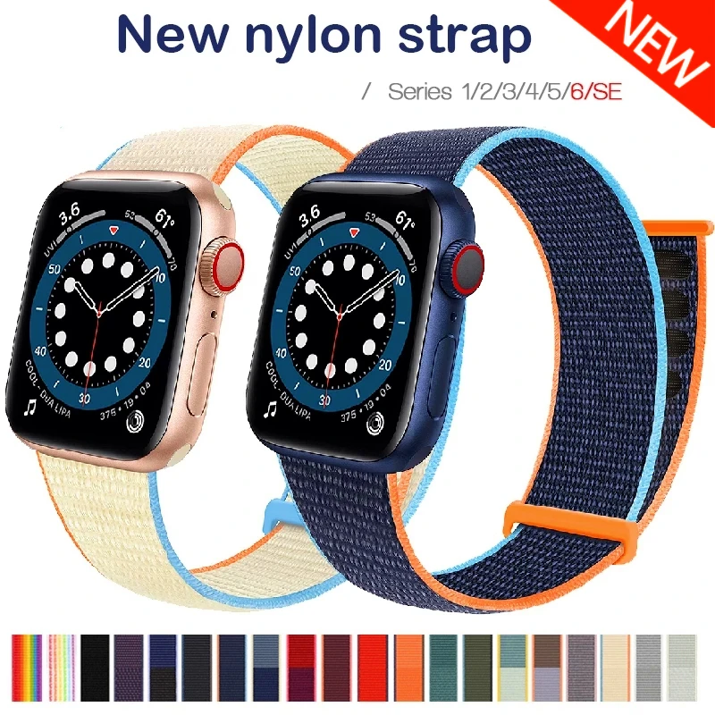 

Ремешок нейлоновый для Apple watch Band Series, мягкий воздухопроницаемый браслет для iwatch series 7 6 5 4 3 2 1, 45 мм 41 мм 44 мм 40 мм 42 мм 38 мм