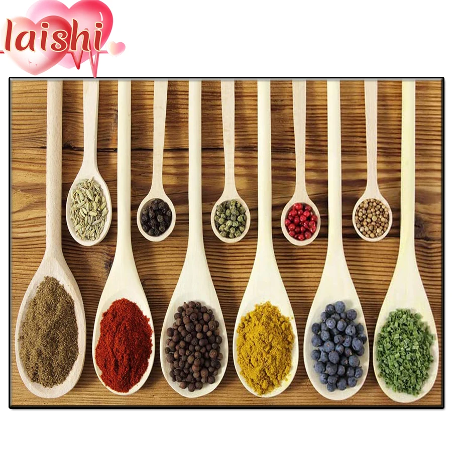 

Seasoning spoon and seasoning, kitchen decoration Diamond Painting Set Hobby Art Full Drill Square Round Mosaic Home Decoration