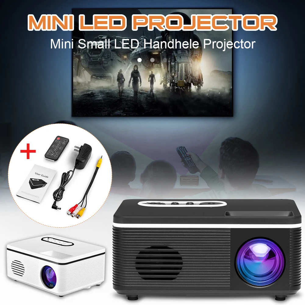 

New Fashion HD 1080P LED Screen Support TF HDMI AV USB Interface Portable HomeTheatre Mini Projector