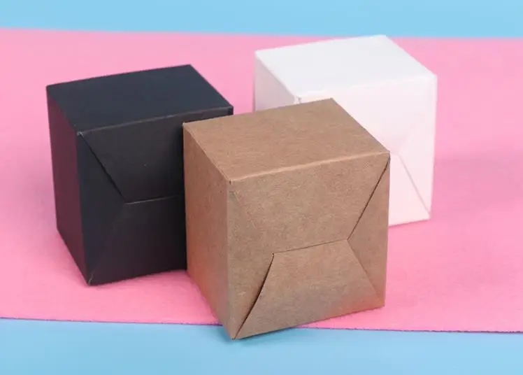 50pcs 6 Sizes Kraft Paper Small Box Cardboard Handmade Soap Brown Craft Gift White Packaging Jewelry Black | Дом и сад