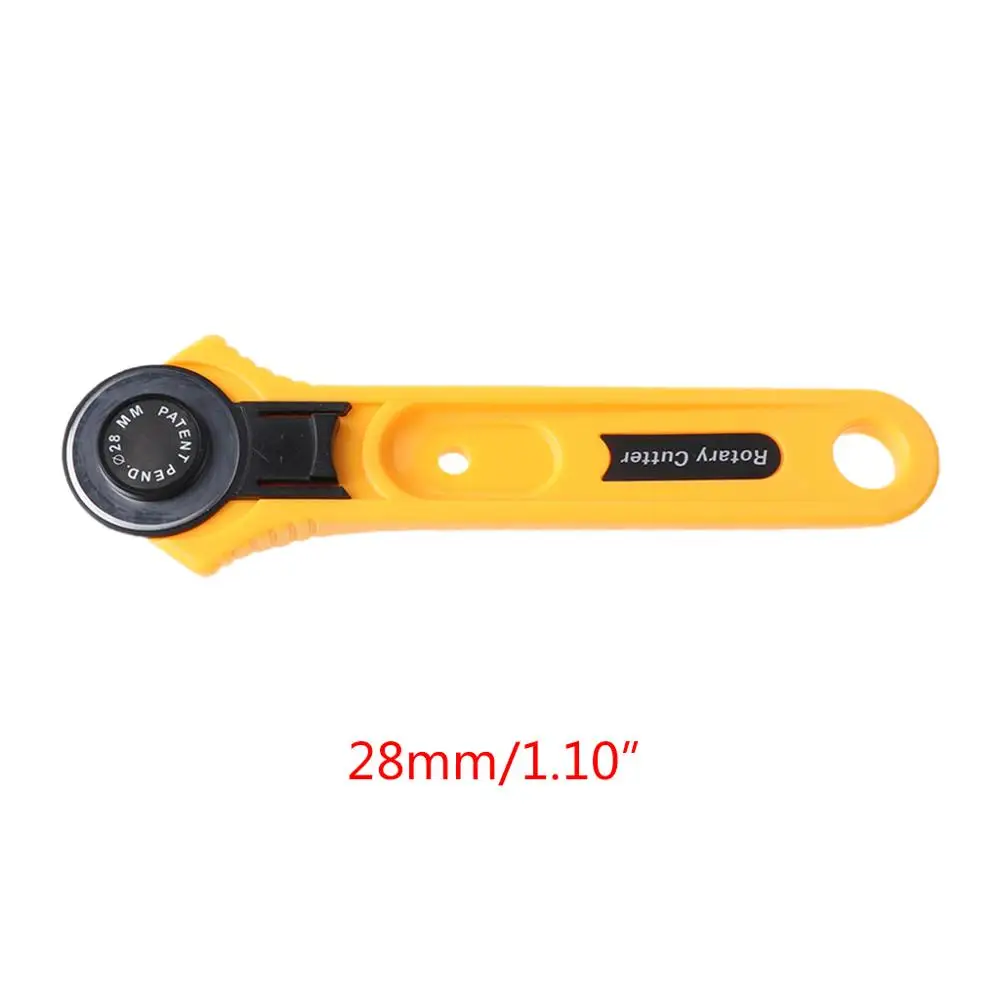 

Yellow Rotary Cutter 28mm Circular Cut Blade Patchwork Fabric Leather Craft 07NOV