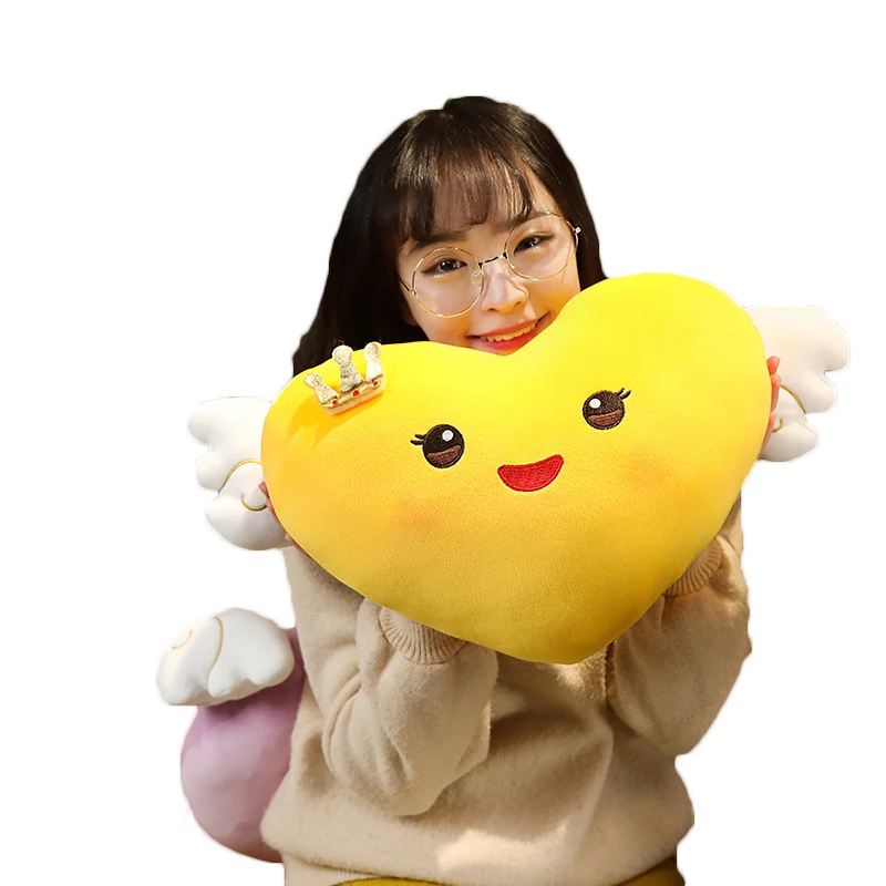 50 см 7 цветов Kawaii сердце с крыльями ангела плюшевая игрушка подушка мягкие чучела