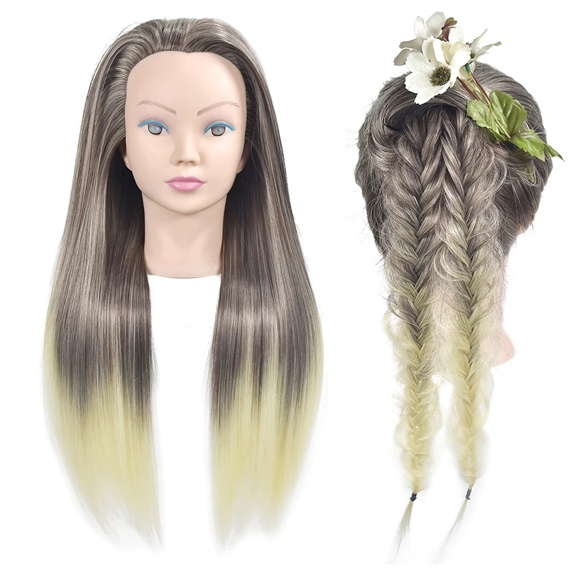 Профессиональная тренировочная голова с длинными густыми волосками манекен для