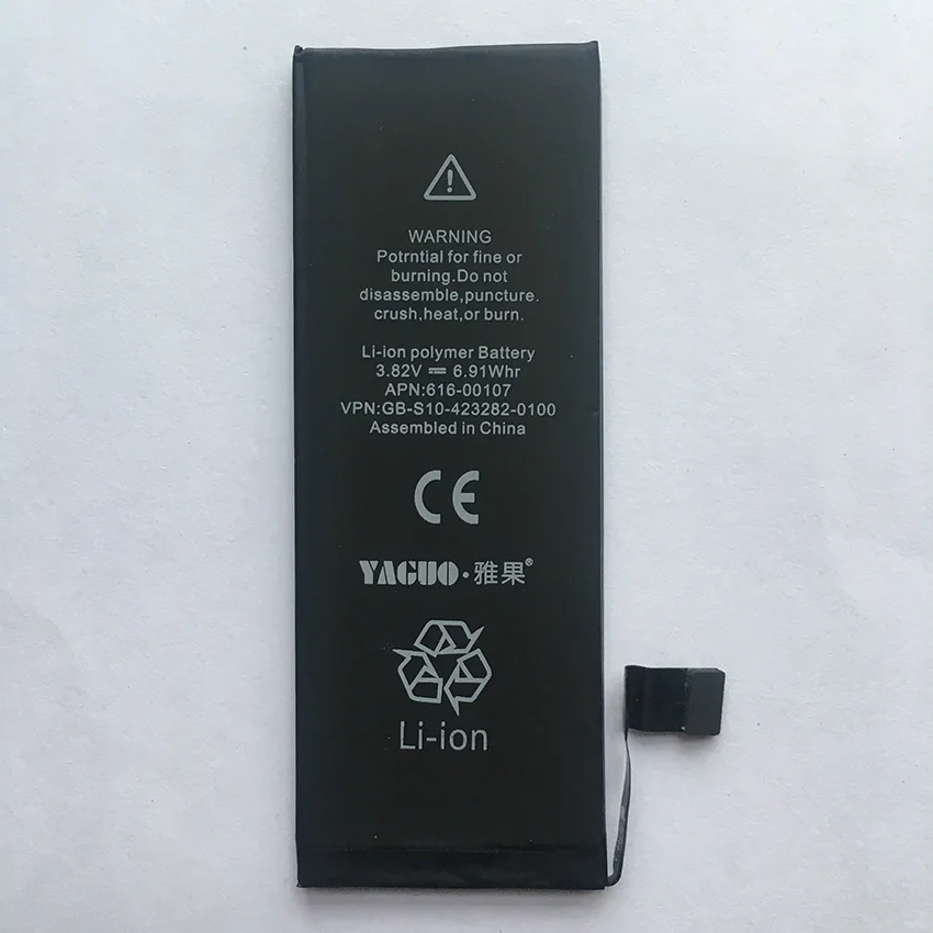 100% оригинал 5А Полный Аккумулятор 1624 мАч для Apple iPhone SE 5SE 5 5S 5C реальная емкость 0
