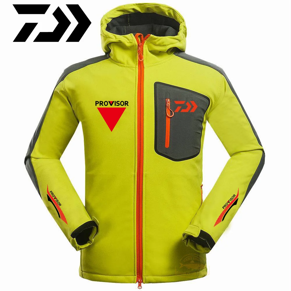 

Daiwa Waterproof Soft-shell Jacket Winter Outdoor Fleece Keep Warm Waterproof Windproof Skiing Jacket Men Anti-sweat Jacket