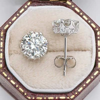 trendy 1 carat d color moissanite earrings women jewelry 925 sterling silver flower gra moissanite stud earrings birthday gift