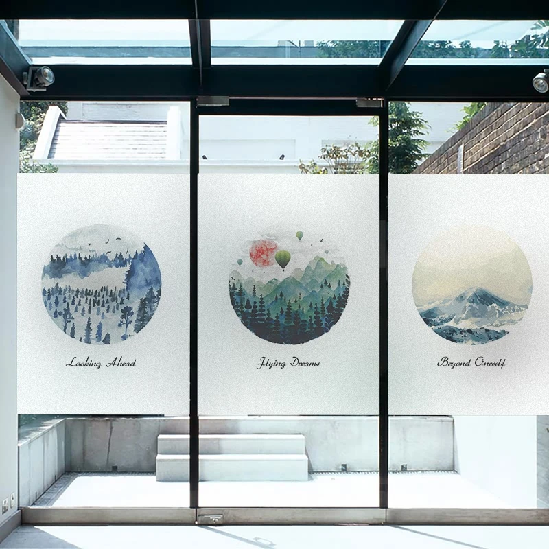 Статическая липкая стеклянная пленка индивидуального размера декоративная