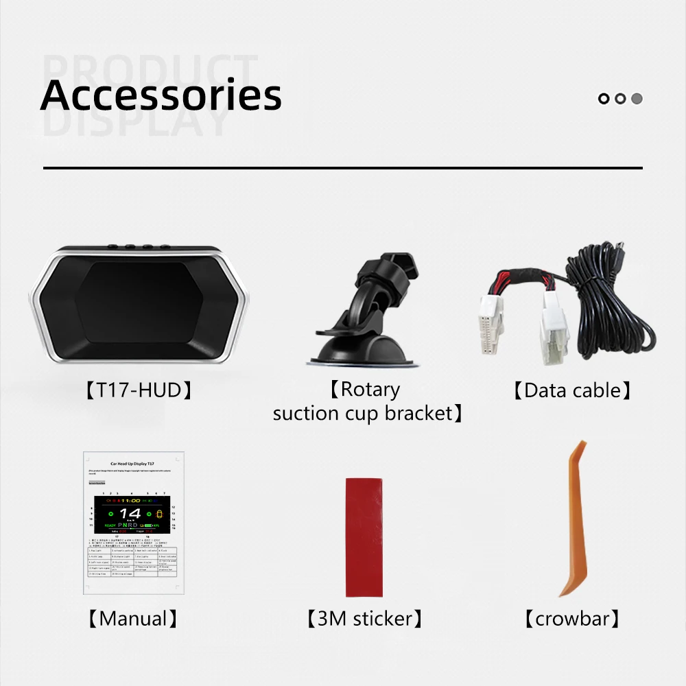 

T17 Head Up Display Auto Display Smart Car HUD Gauge speed Indicator light prompt Safety alarm Driving time for Tesla model 3