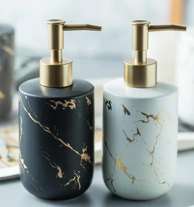 

Диспенсер для мыла в ванную комнату, керамическая пустая бутылка с насосом для дезинфицирующего средства для рук, лосьона, косметического ш...