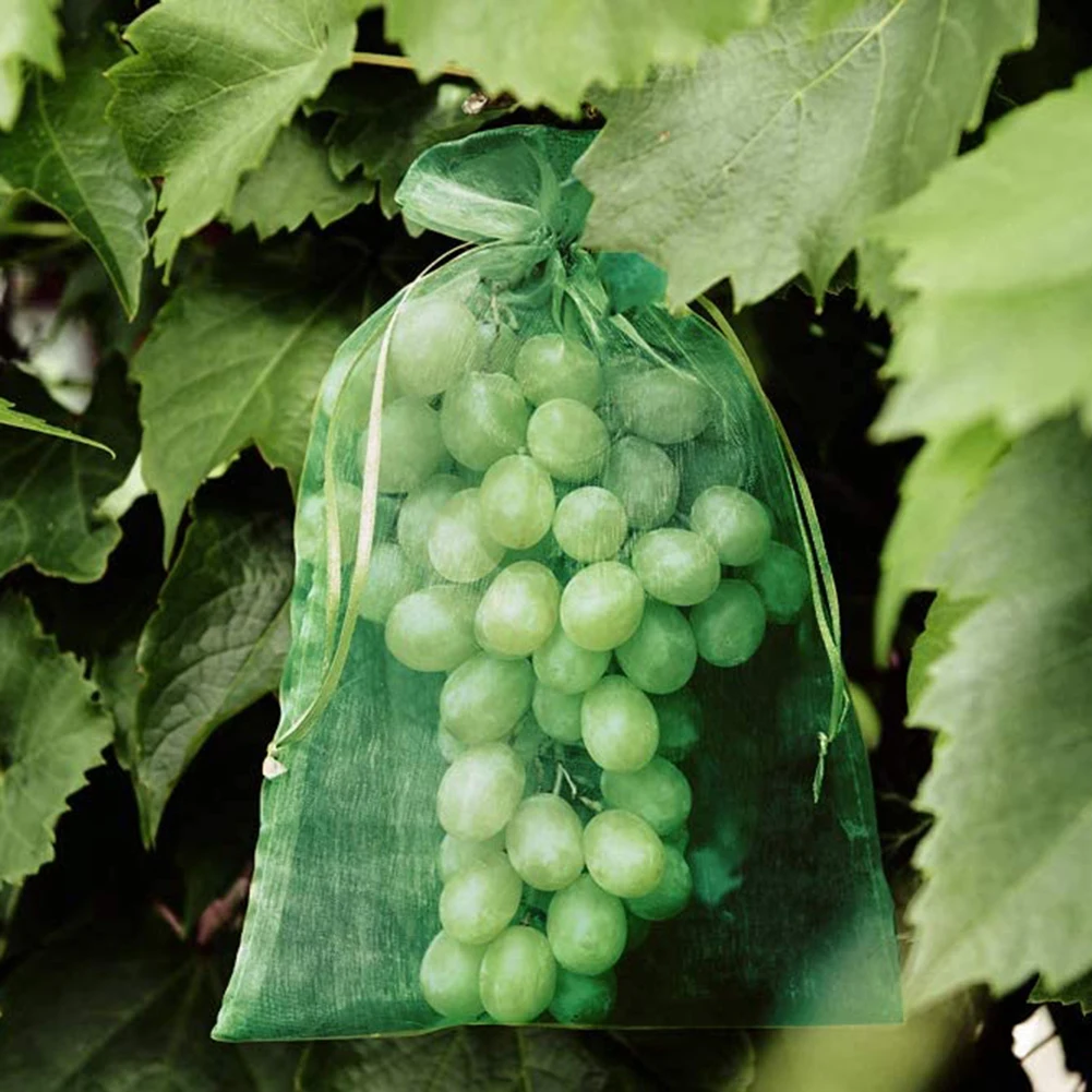 2021 New Protection Drawstring Mesh Bag Home Candy Pearl Storage Fruits Plant Nursery Bags Grapes Gardening | Дом и сад