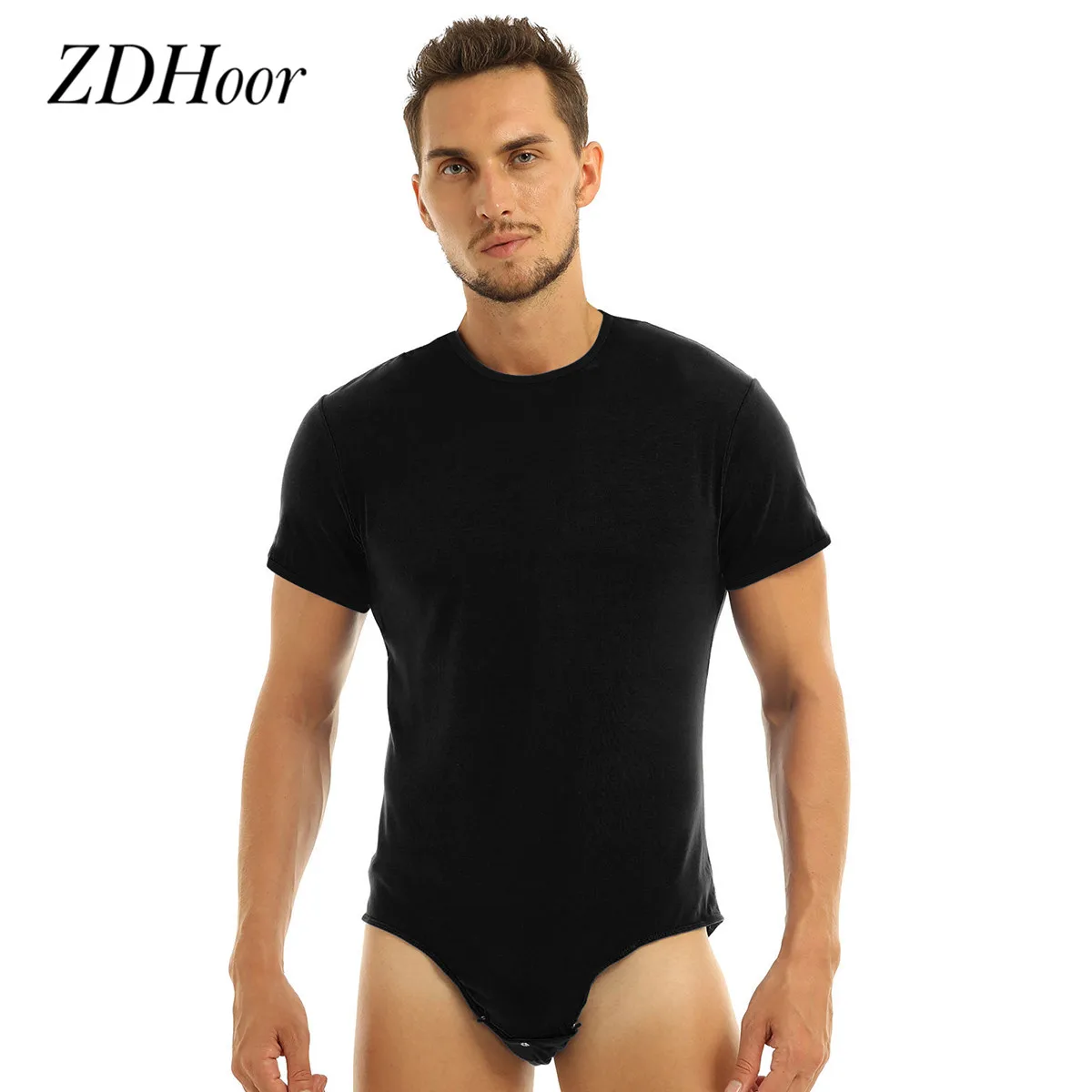 Мужской Цельный комбинезон Стринги нижнее белье с короткими рукавами хлопковая