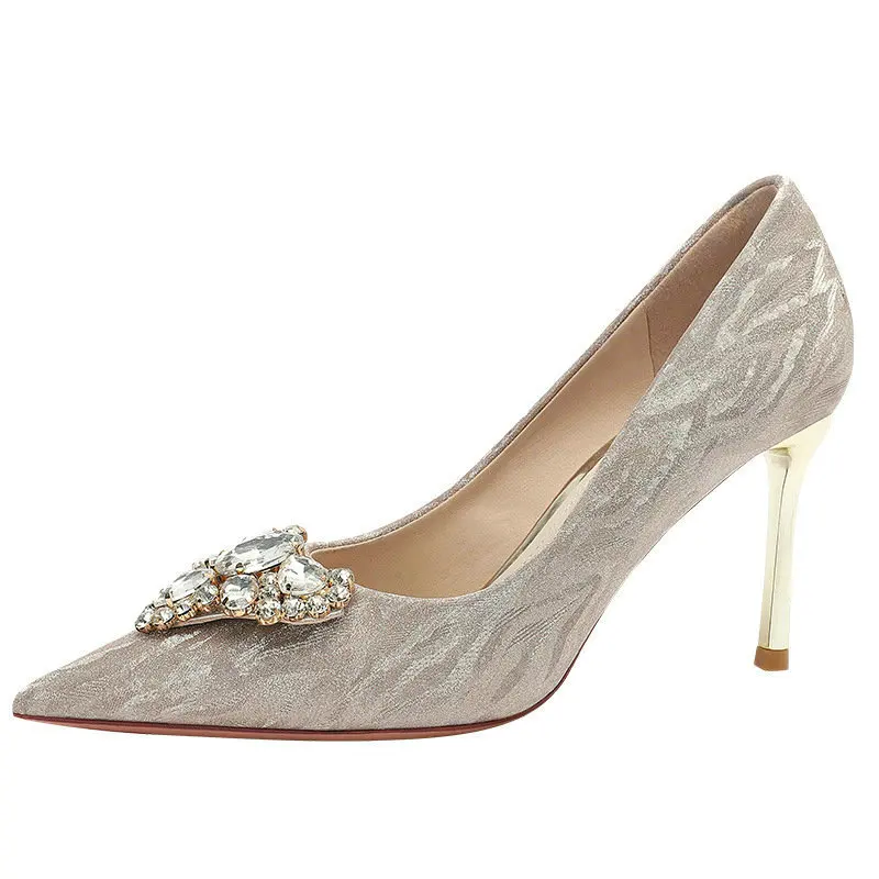 Spring Autumn Hot Women's Stiletto Heel Pointed High Heels New Wedding Commuter Pumps Black Single Shoes