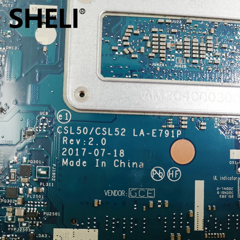 Материнская плата SHELI для ноутбука HP 250 G6 15 bs SR2UW W/ I3 6006U CPU 924750 601 CSL50/CSL52 LA E791P DDR4 тест