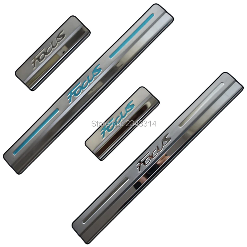

For Ford Focus 2018 2019 2020 Accessories Stainless Door Sill Kick Scuff Plate Guard Pedal Protector Trim Step Cover Car Styling
