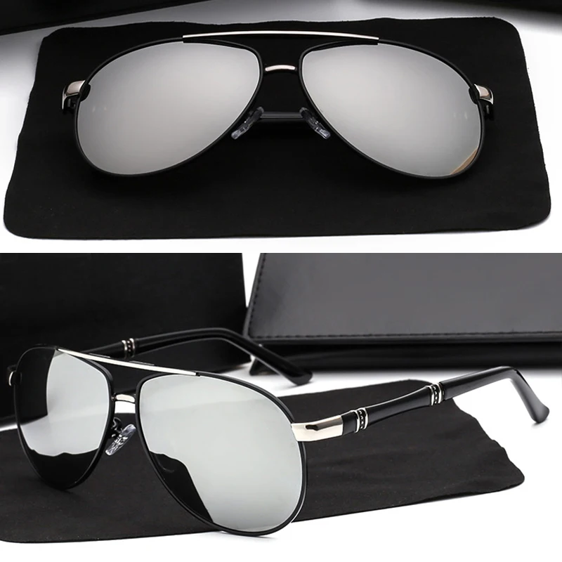 Silver with box SAYLAYO, модные поляризационные солнцезащитные очки, UV400, защитные очки для мужчин и женщин, солнцезащитные очки для вождения, путешествий, уличные очки - Цвет линз: Silver with box