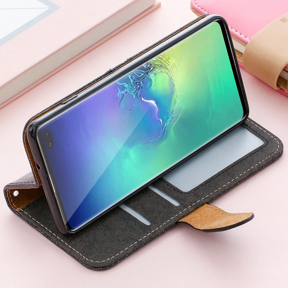 LCHULLE роскошный флип-кошелек из искусственной кожи чехол для samsung S8 S9 S10 Plus S10E S7 Edge блестящий чехол для телефона для Galaxy Note 10 Plus