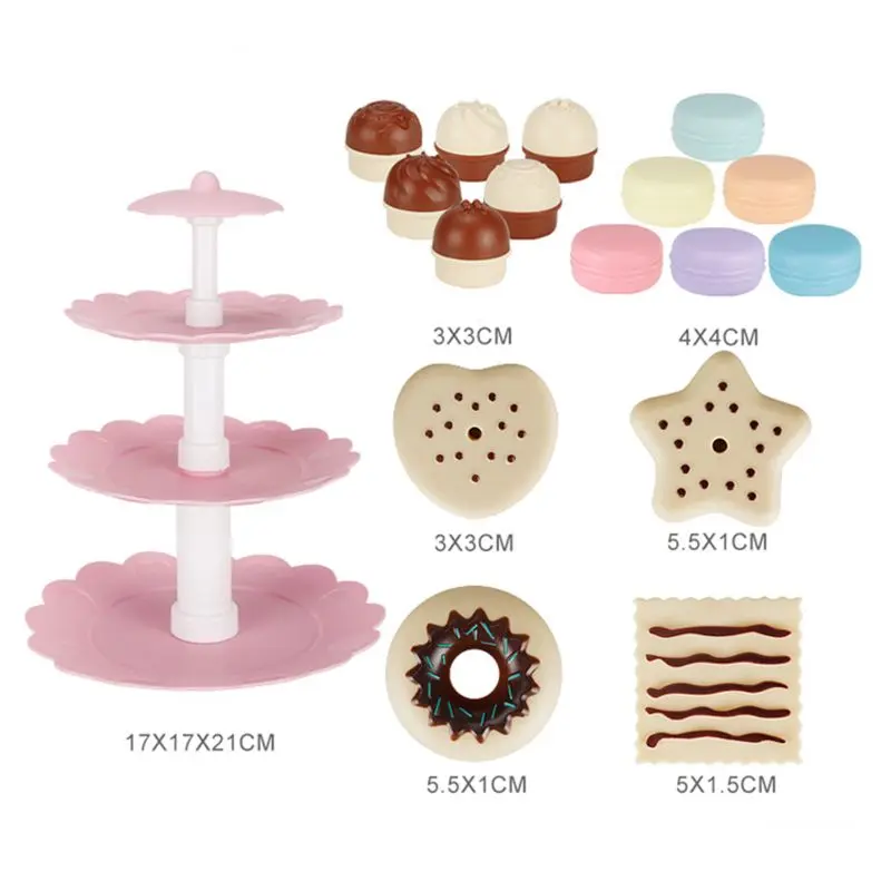 

17pcs Dessert Tower Cake Tower Prentend Play Food Toy Girl Toy Gift Early Education Toy