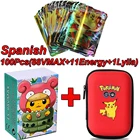 Испанскиеанглийские карты GX VMAX Flash Pokemon Pikachu, игровые карты, держатель для карт, альбом, Жесткий Чехол, книга, коробка для хранения