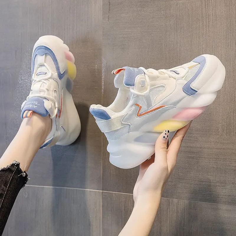 

Women's Sports Shoes Fashion Women's Sports Shoes Mesh Breathable Thick-soled Lightweight Running Casual Shoes