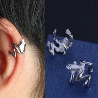 new fashion frog white fungus clip ear cuffs womens earrings without piercings and fake cartilage earrings