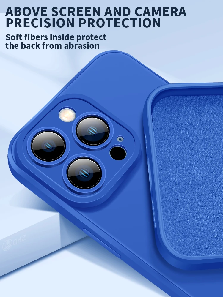 

EQZ Official Original Liquid Silicone Case For iPhone 13 12 11 Mini Pro XS Max XR X Case For Apple iPhone 7 8 plus SE 20 Cover