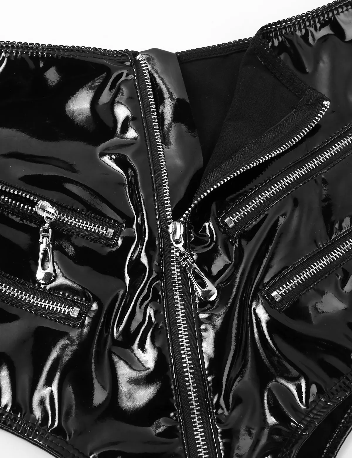 Модные женские туфли с мокрым эффектом Лакированная кожа завышенной талией на