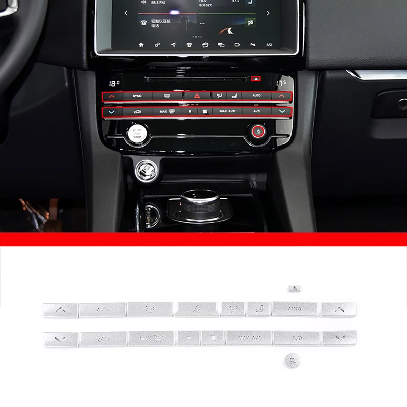 Алюминиевая кнопка переключателя кондиционера для Jaguar F-Pace 2015-19 XE XF 16-20, автомобильные аксессуары
Алюминиевая кнопка переключателя кондиционера для Jaguar F-Pace 2015-19 XE XF 16-20, автомобильные аксессуары