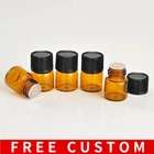 Парфюмерный флакон из коричневого стекла для эфирных масел, 100 шт.лот, 1 мл