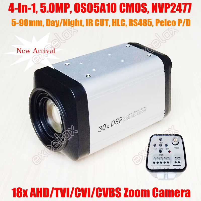 5MP 2560x1920 Wireless Remote Control 3-In-1 AHD TVI CVI HD Analog Zoom Box Camera 5-90mm 18x Optical 30x 36x RS485 Auto Focus - купить по