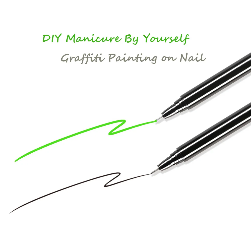 1pc Color-Painting Pen Nail Decoration 13cm Black Graffiti DIY for Self-Maker Draw Liner Convenient Manicure Nails Dot Tools TB2