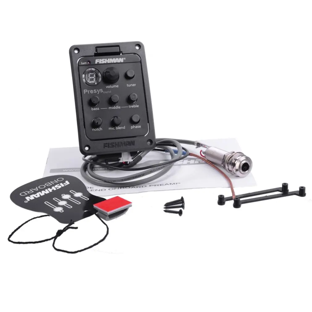 Рыбаков в новом дизайне 4 полосный эквалайзер Гитарный Предусилитель Piezo