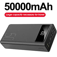 Power Bank 50000mah Portable Charger Led Light Poverbank Powerbank 50000 Mah External Battery for Iphone 12pro Xiaomi Huawei