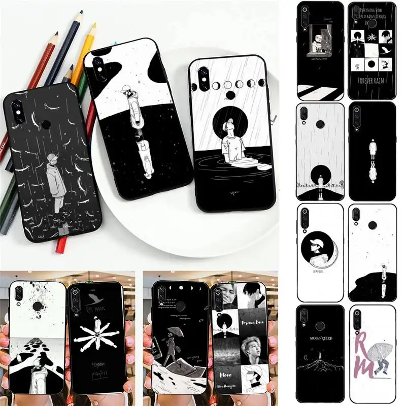 

KPOP RM Mono Phone Case For Redmi 5 S2 K30pro Fundas for Redmi 8 7 7A note 5 5A Capa